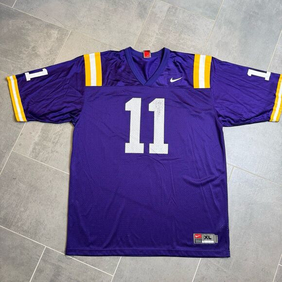 LSU Tigers Football Jersey Nike Mens XL Purple #11 Louisiana State - Picture 1 of 12